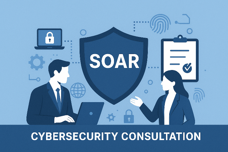 Security operations center with analysts at work